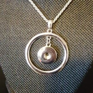 Circle Snap Button Pendant Necklace